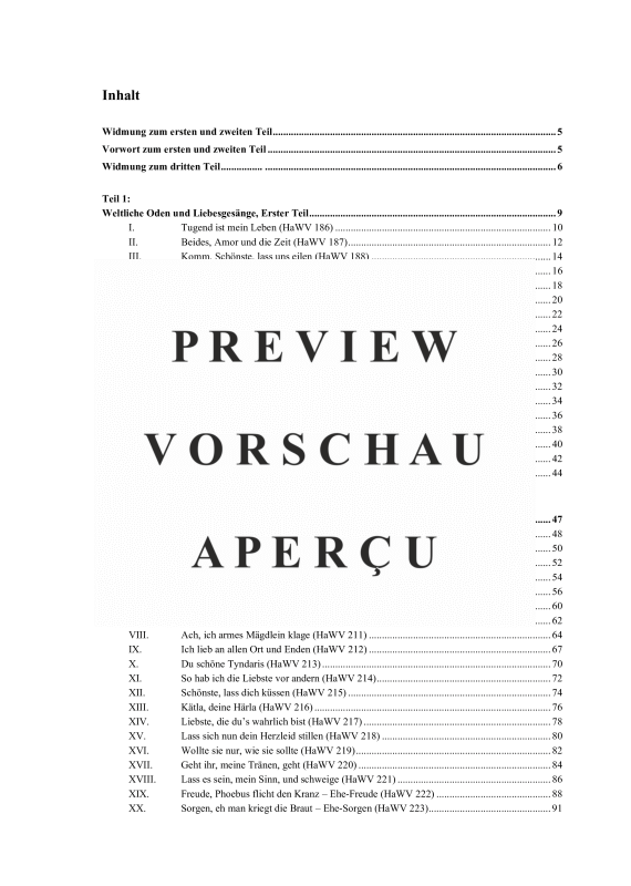 Produktgalerie: Seite 6 von 11 Weltliche Oden, Teil 1 bis 3, , (Gemischtes Ensemble 1-4 Vokalstimmen, Violine, Viola da gamba und BC)