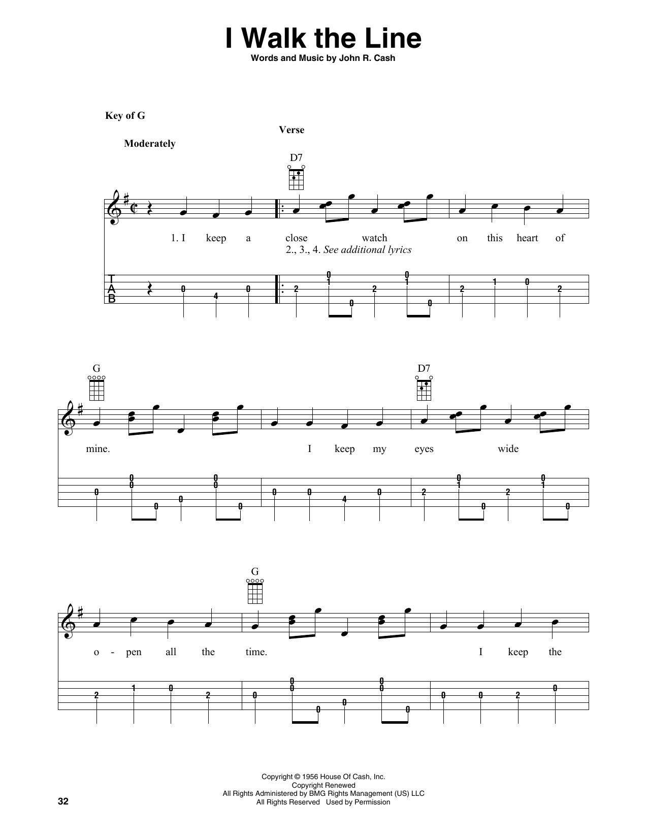 Produktgalerie: Seite 1 von 1 I Walk The Line (arr. Fred Sokolow), Johnny Cash, Banjo
