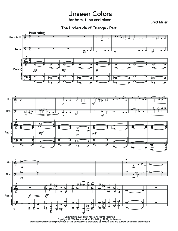 Produktgalerie: Seite 1 von 11 Unseen Colors, , (Horn in F, Tuba und Klavier)