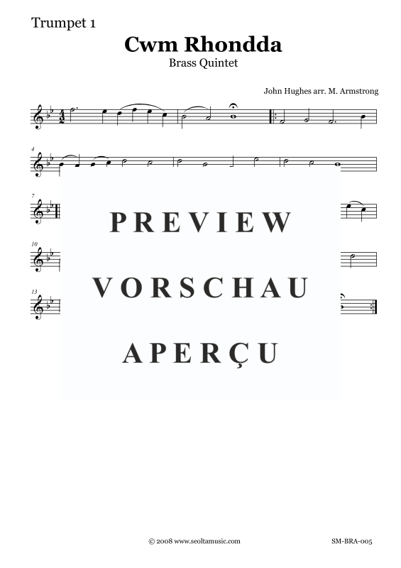 Product gallery: Page 10 of 11 Cwm Rhondda, , Brass Quintet