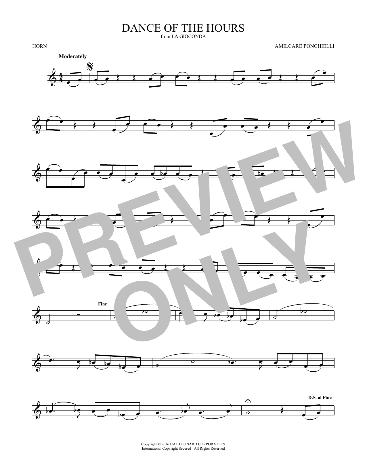 Produktgalerie: Seite 1 von 1 Dance Of The Hours, A. Ponchielli, Horn