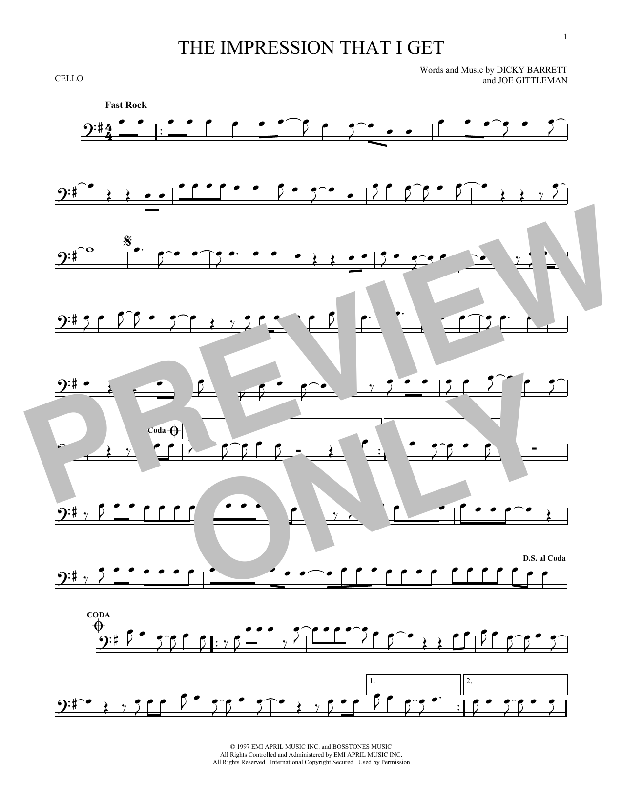 Produktgalerie: Seite 1 von 1 The Impression That I Get, The Mighty Mighty Bosstones, Violoncello