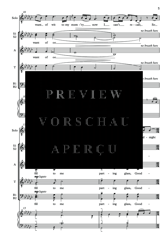 Produktgalerie: Seite 6 von 11 The Parting Glass, , Tenor Solo, Gemischter Chor und Klavier