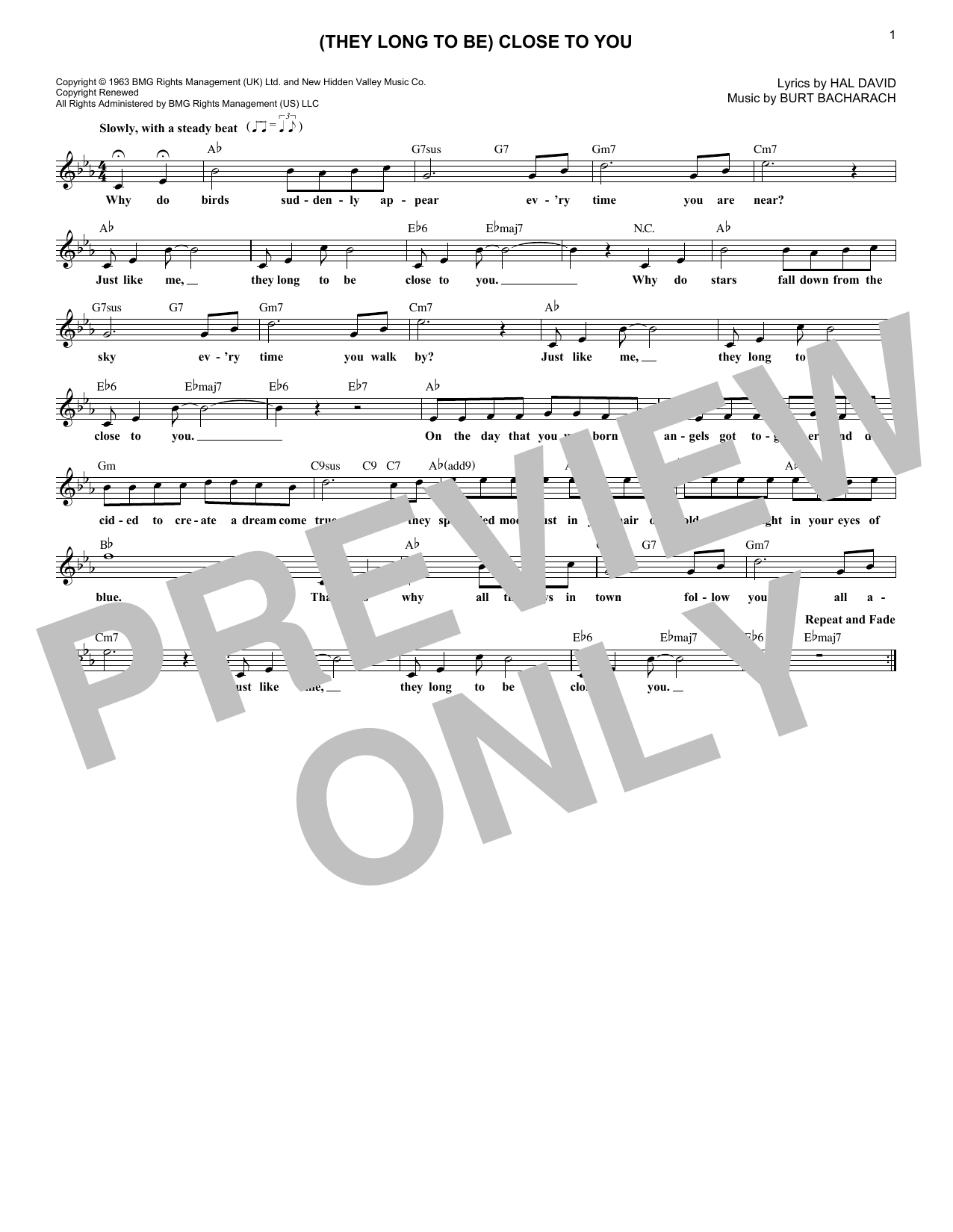 Produktbild zu: (They Long To Be) Close To You