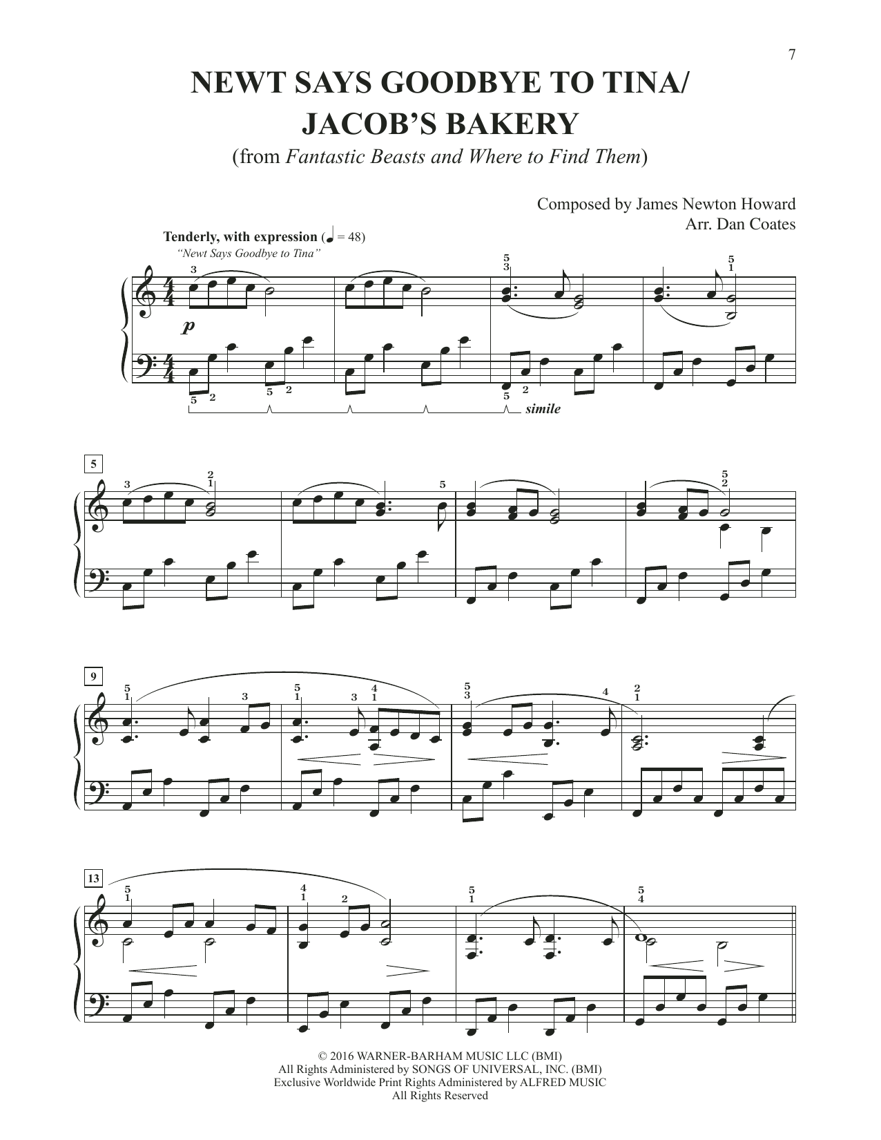 Produktbild zu: Newt Says Goodbye To Tina / Jacob's Bakery (arr. Dan Coates)