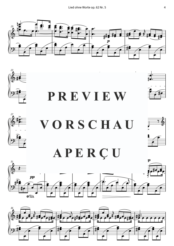 Product gallery: Page 6 of 7 Lied ohne Worte op. 62 Nr. 5, , Solo Piano
