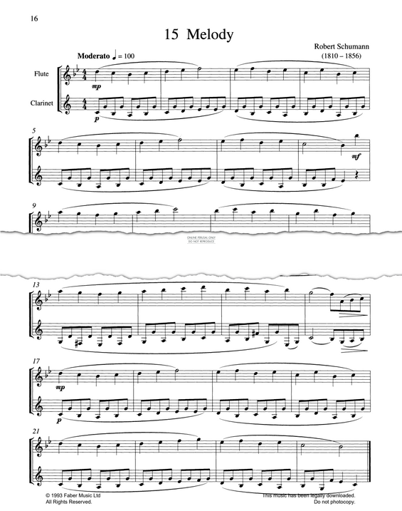 Product gallery: Page 1 of 1 Melody, Robert Schumann