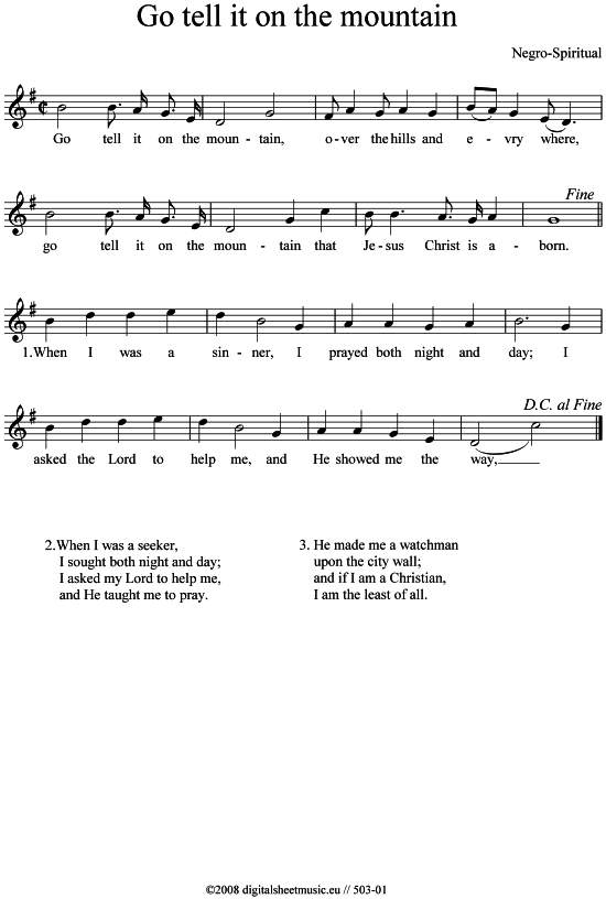 gallery: Go, tell it on the mountain , , (Keyboard)