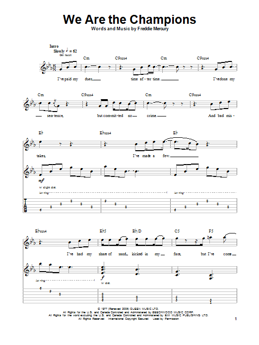 Produktgalerie: Seite 1 von 1 We Are The Champions, Queen, Gitarre