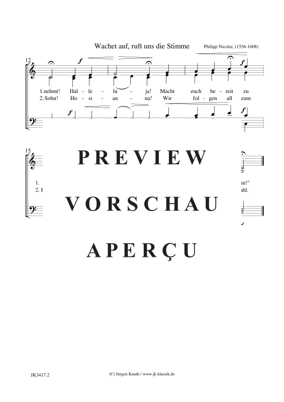 Produktgalerie: Seite 3 von 3 Wachet auf, ruft uns die Stimme, , Gemischter Chor