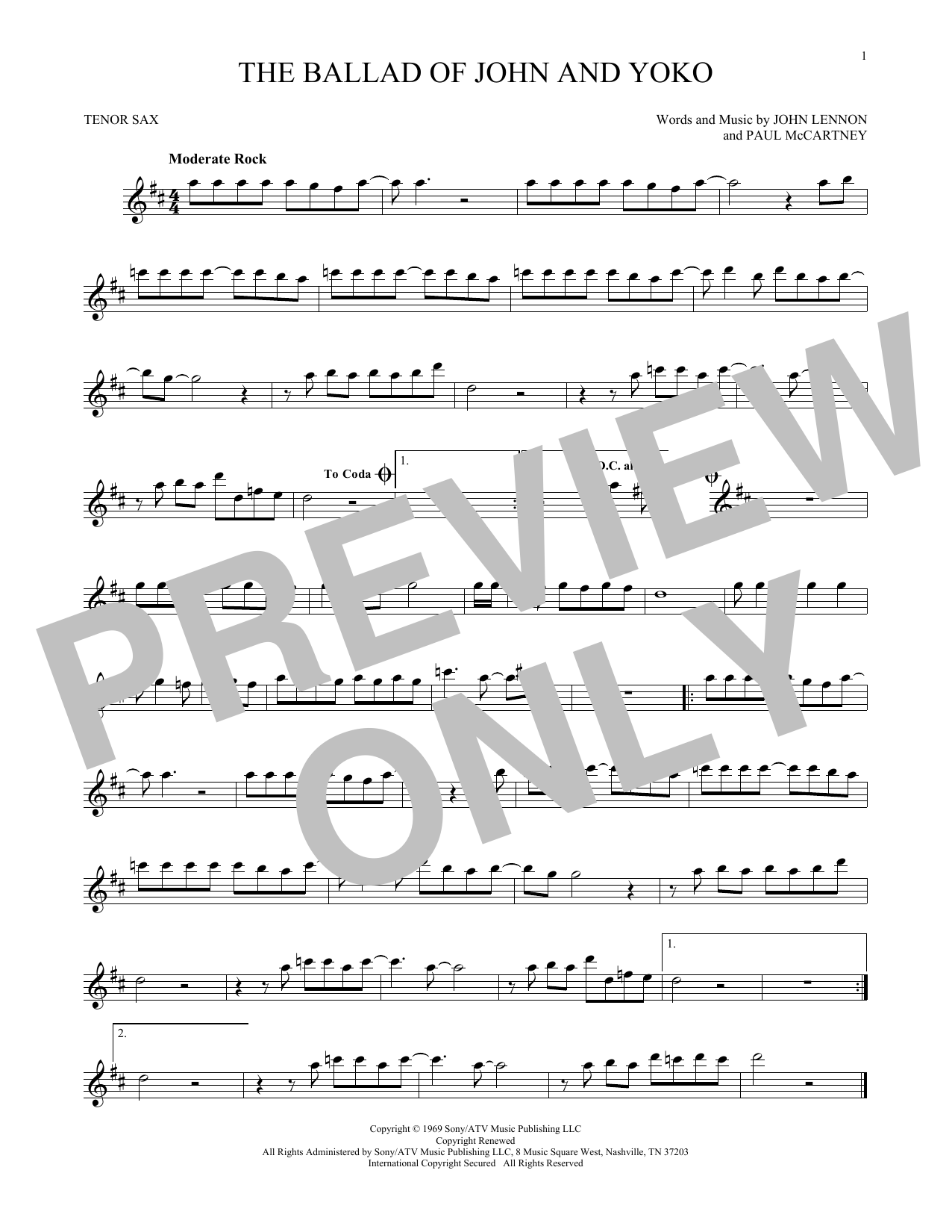 Produktgalerie: Seite 1 von 1 The Ballad Of John And Yoko, The Beatles, Saxophon