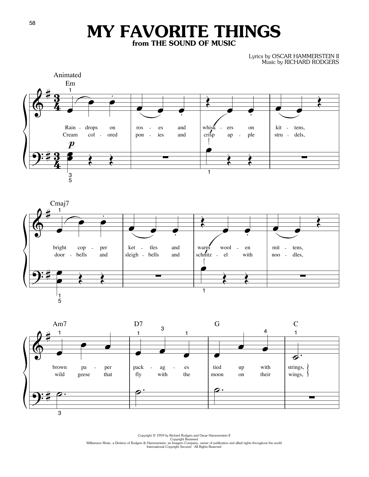 Produktgalerie: Seite 1 von 1 My Favorite Things (from The Sound Of Music), Rodgers & Hammerstein, Klavier
