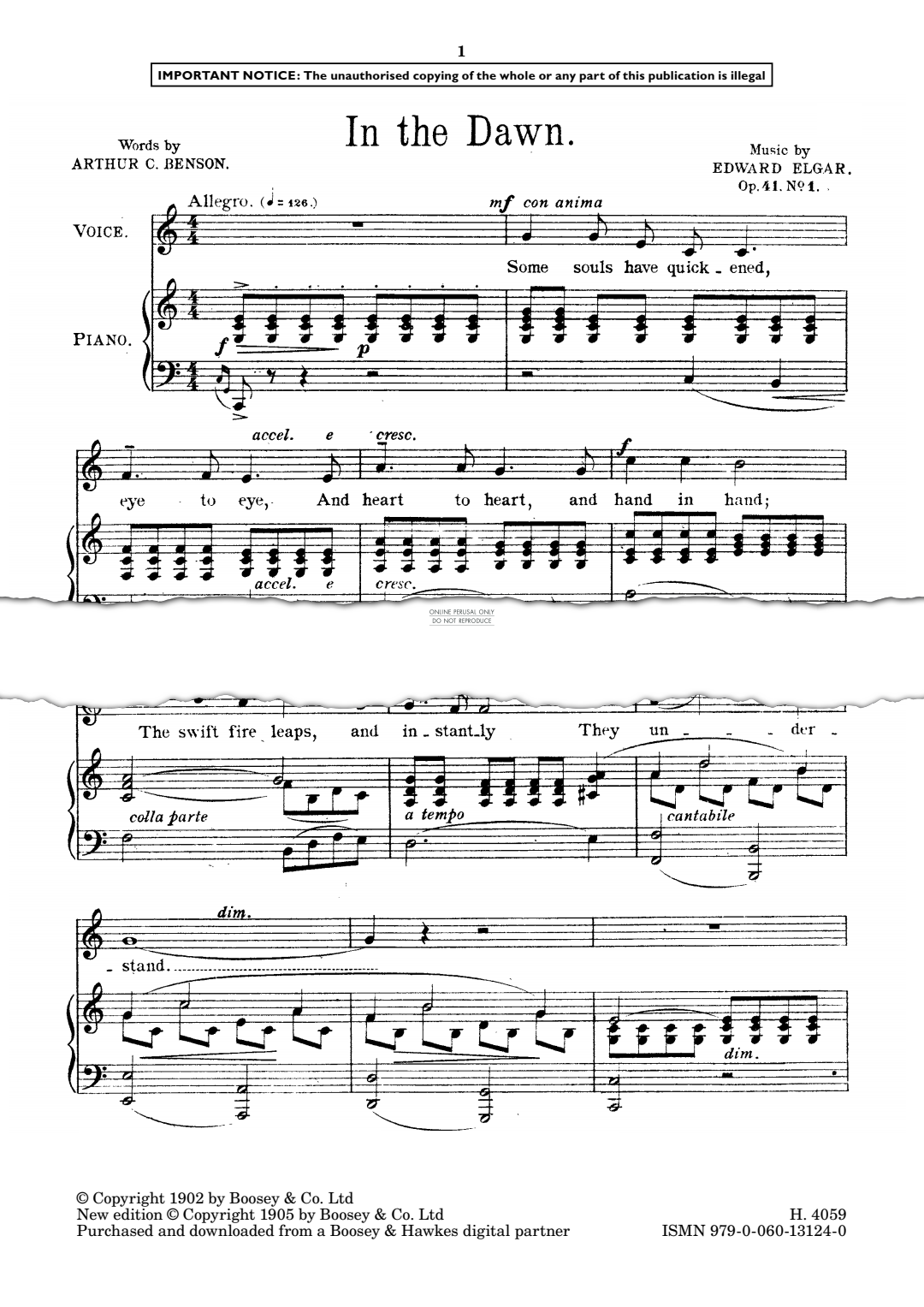 Produktgalerie: Seite 1 von 1 In The Dawn, Edward Elgar, Gesang, Klavier