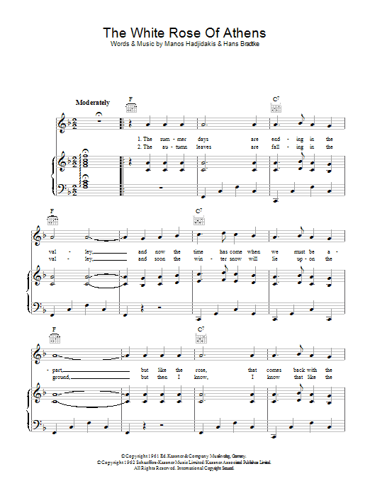 Produktgalerie: Seite 1 von 1 White Rose Of Athens, Manos Hadjidakis, Gesang, Gitarre, Klavier