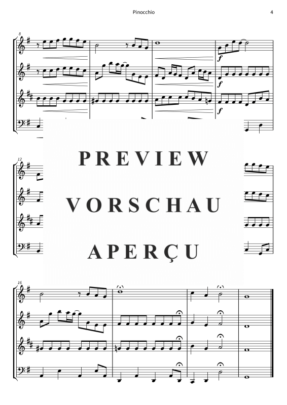 gallery: Pinocchio, , (Blechbläser Quartett 2x Trompete in C, Horn in F+Posaune)