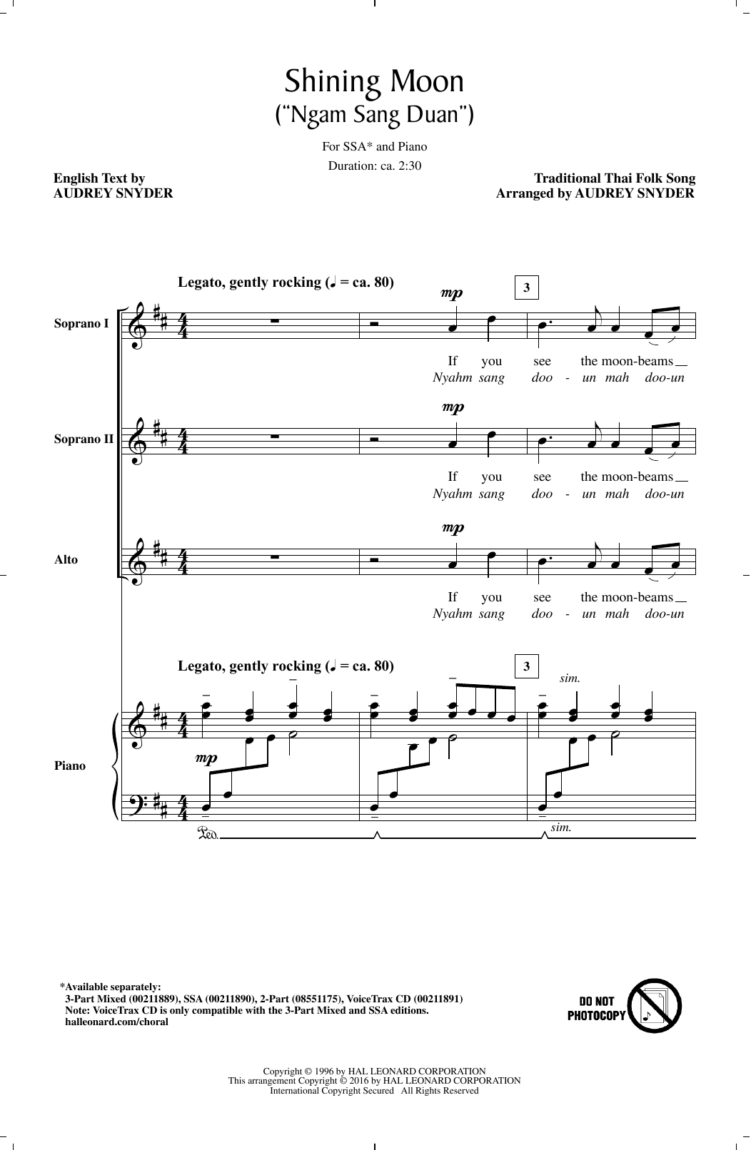 Produktgalerie: Seite 1 von 1 Shining Moon (Ngam Sang Duan), Audrey Snyder, Chor