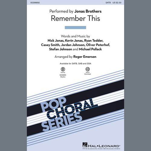 cover: Remember This (arr. Roger Emerson), Jonas Brothers