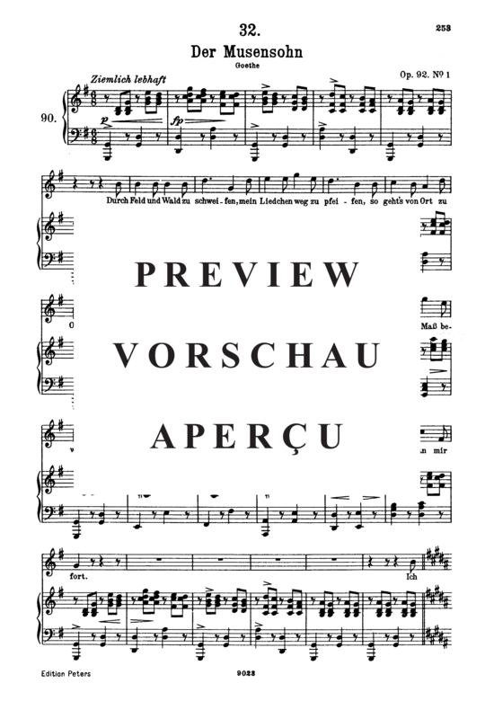 Product gallery: Page 2 of 5 Der Musensohn D.764, , High Voice and Piano