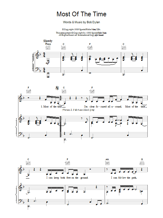 Produktgalerie: Seite 1 von 1 Most Of The Time, Bob Dylan, Gesang, Gitarre, Klavier