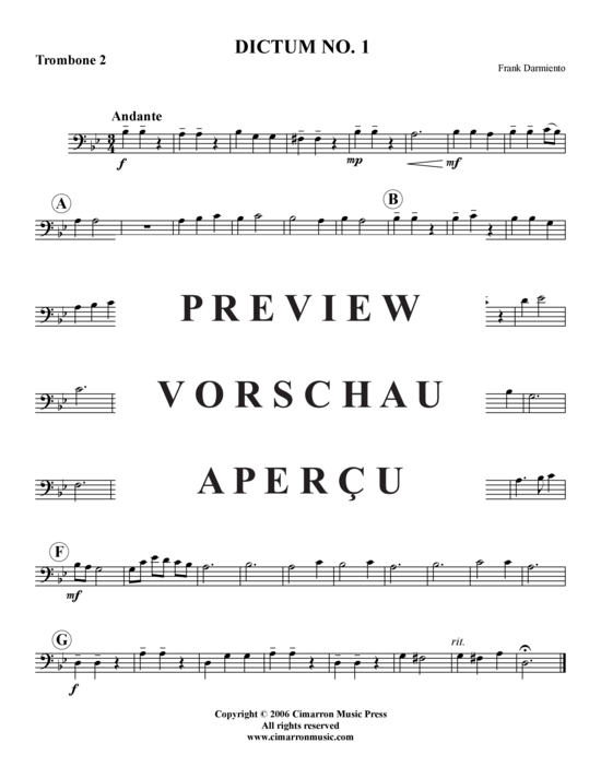 Product gallery: Page 6 of 7 Dictum Nr. 1 , , (Trombone Quartet)