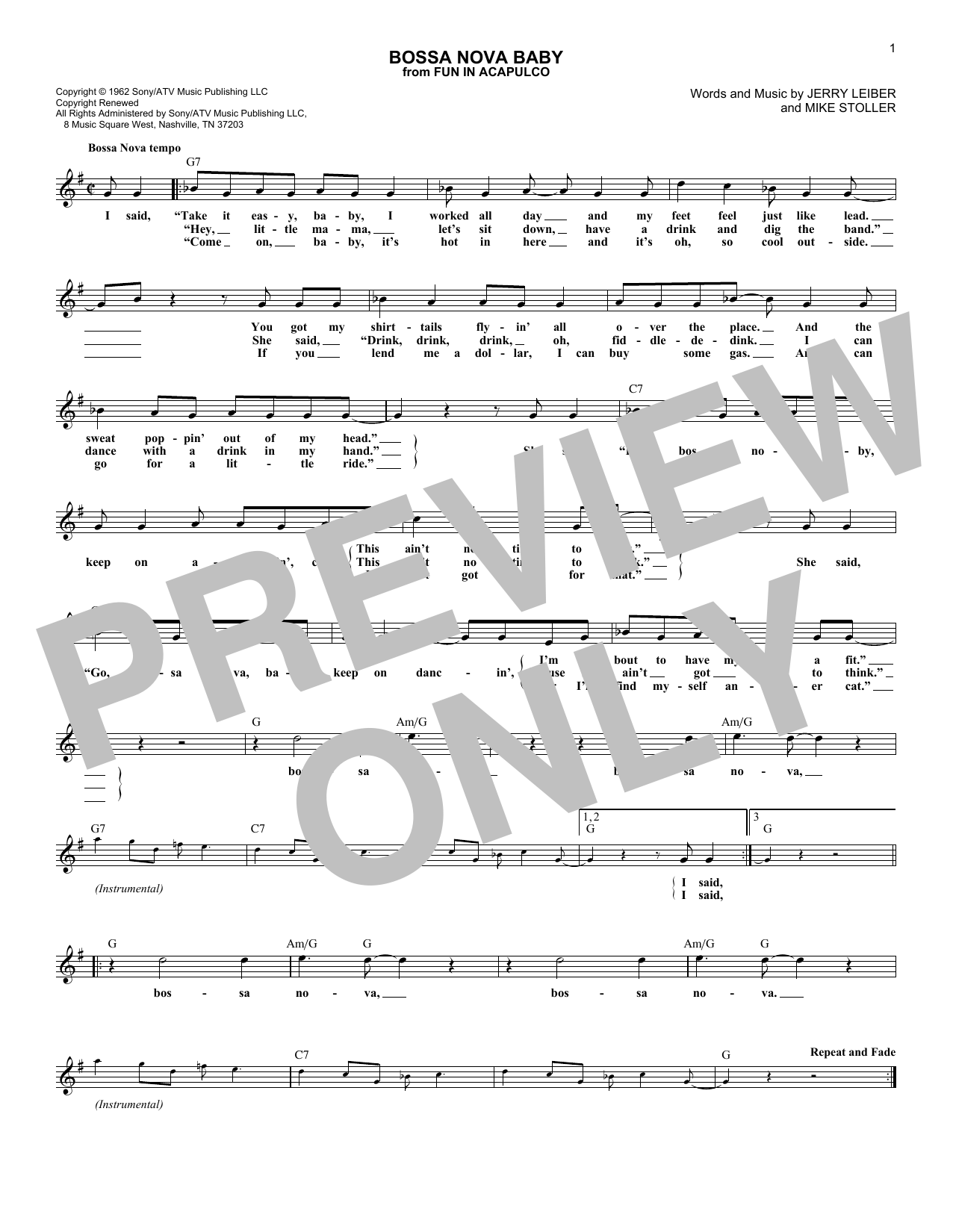 Produktgalerie: Seite 1 von 1 Bossa Nova Baby, Elvis Presley, Melodieinstrument
