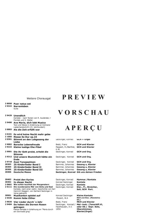 Product gallery: Page 13 of 14 Barocke Lebensfreude , , (baritone solo, mixed choir + piano/harpsichord)