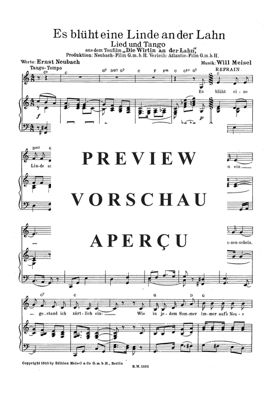 Produktgalerie: Seite 4 von 4 Es blüht eine Linde an der Lahn, 	, Klavier und Gesang
