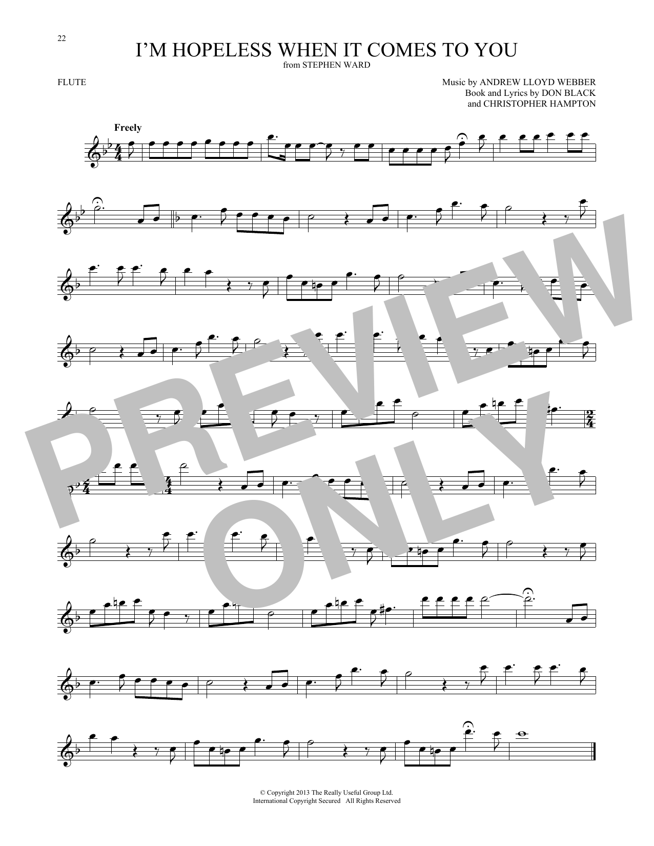 Product gallery: Page 1 of 1 I'm Hopeless When It Comes To You (from Stephen Ward), Andrew Lloyd Webber