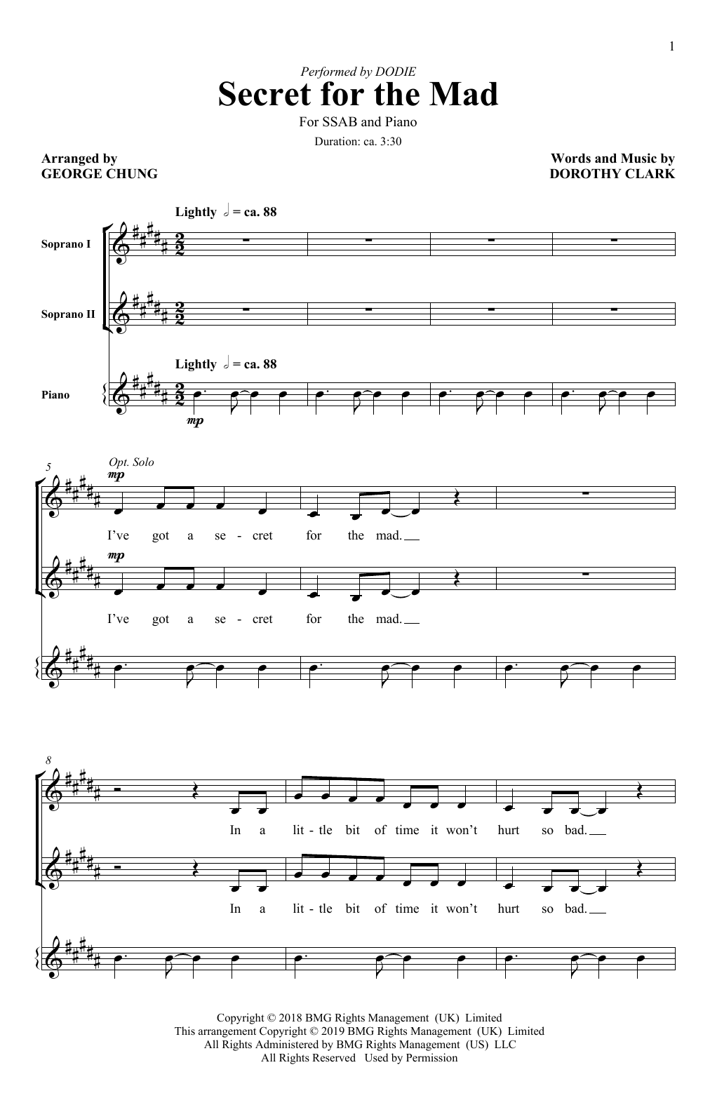 Produktbild zu: Secret For The Mad (arr. George Chung)