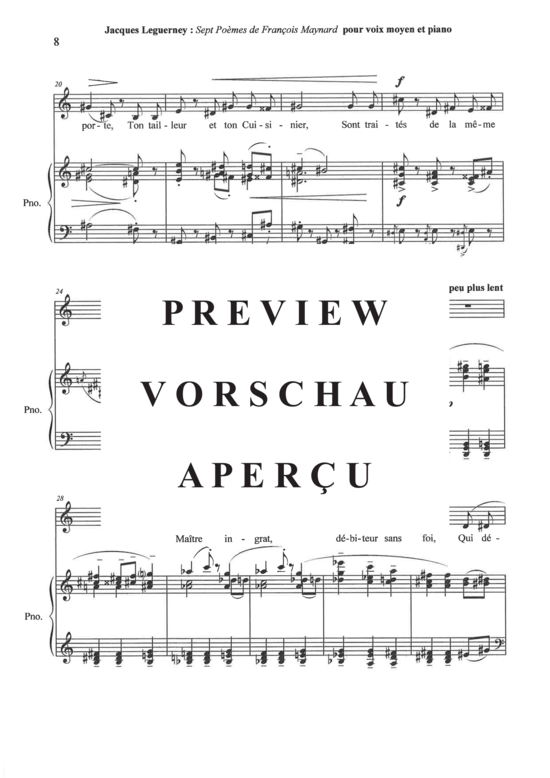 Product gallery: Page 19 of 21 Sept Poèmes de François Maynard , , (medium voice + piano)