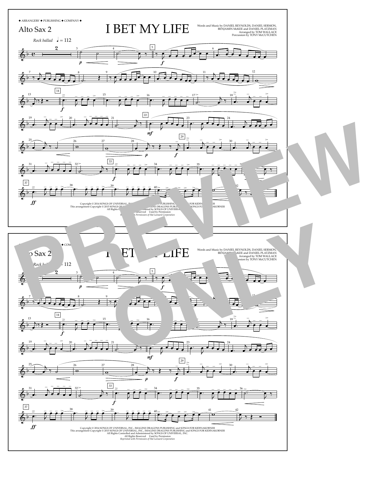 Produktgalerie: Seite 1 von 1 I Bet My Life - Alto Sax 2, Tom Wallace, Ensemble