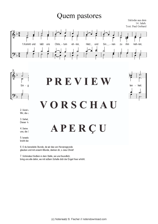 Product picture to: Quem pastores Das geistliche Volkslied