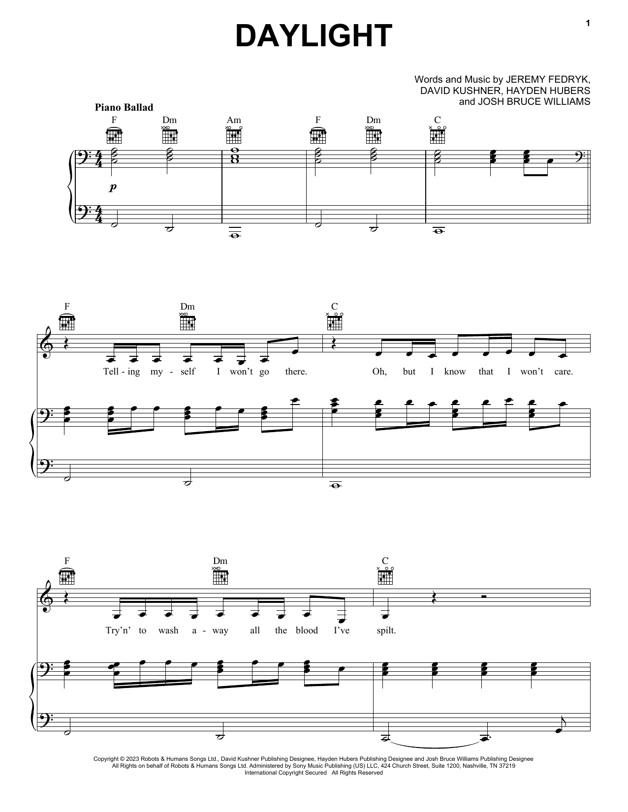 Produktgalerie: Seite 1 von 1 Daylight, David Kushner, Gesang, Gitarre, Klavier