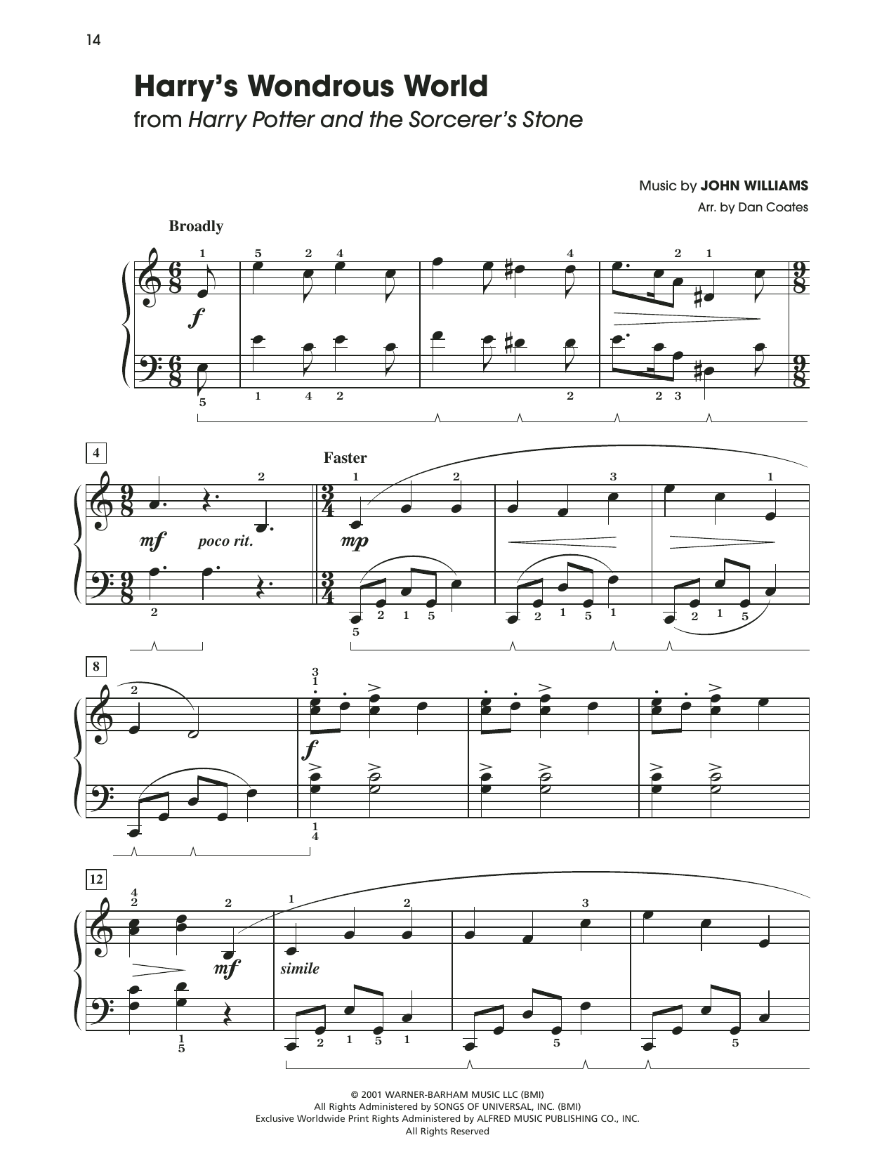 Produktbild zu: Harry's Wondrous World (from Harry Potter) (arr. Dan Coates)