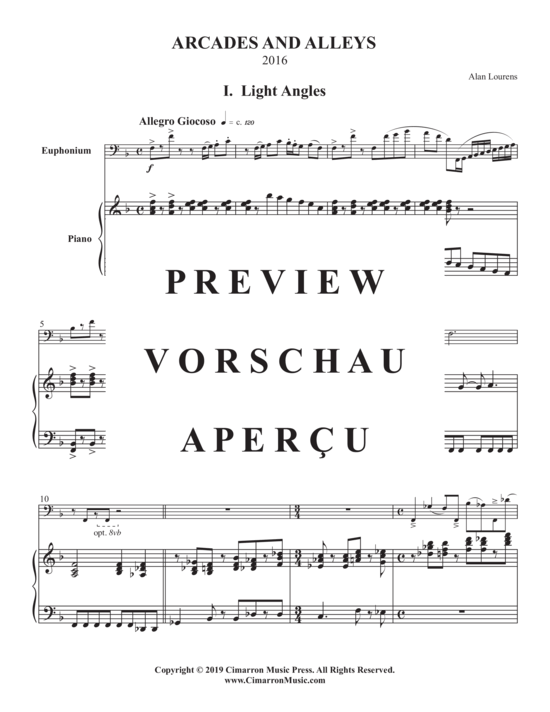 Product gallery: Page 3 of 21 Arcades and Alleys , , (euphonium + piano)