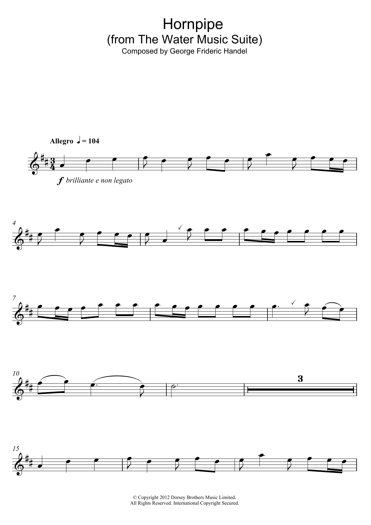 Product gallery: Page 1 of 1 Hornpipe (from The Water Music Suite), George Frideric Handel