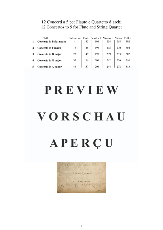 Produktgalerie: Seite 4 von 11 12 Concertos Op.5, , Querflöte Solo und Streicher Ensemble
