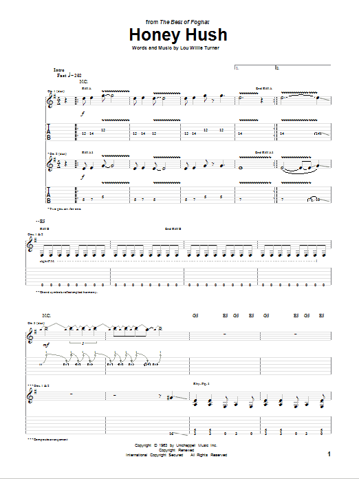 Produktgalerie: Seite 1 von 1 Honey Hush, Foghat, Gitarre
