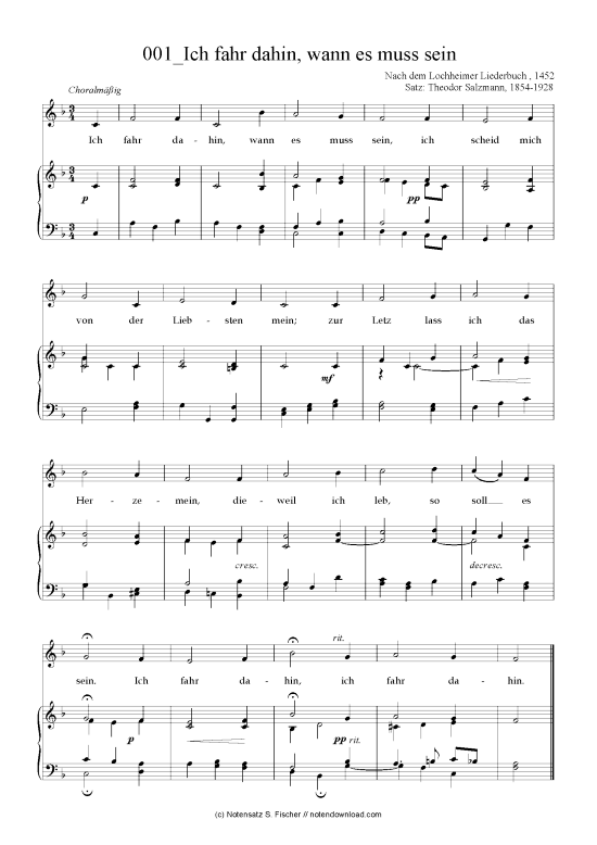 Produktbild zu: Ich fahr dahin, wann es muss sein Nach dem Lochheimer Liederbuch , 1452  