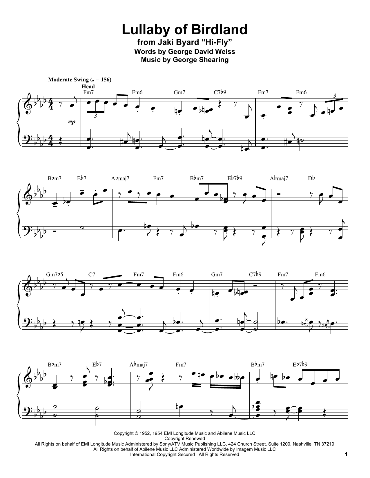 Product picture to: Lullaby Of Birdland