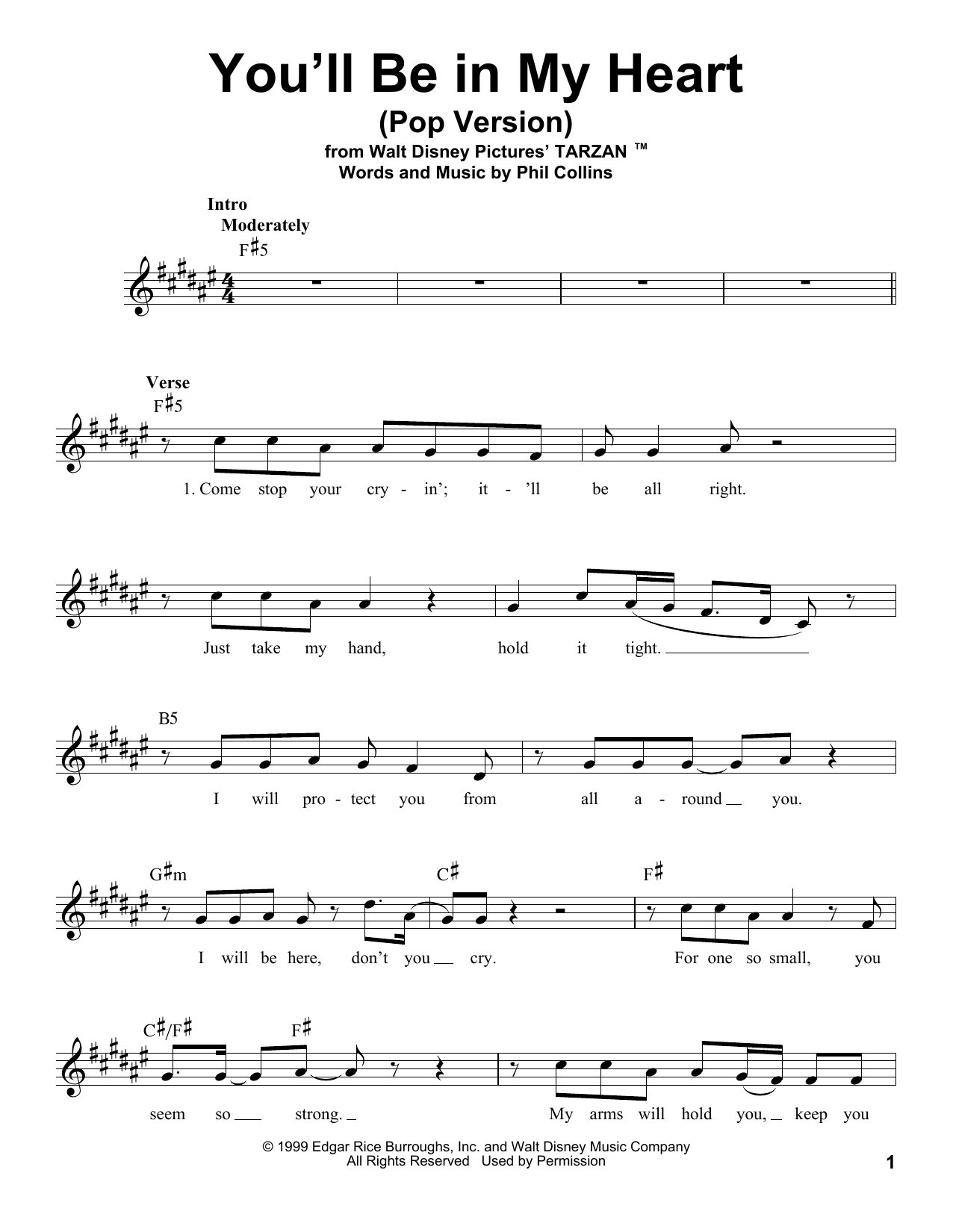 Produktbild zu: You'll Be In My Heart (Pop Version) (from Tarzan)