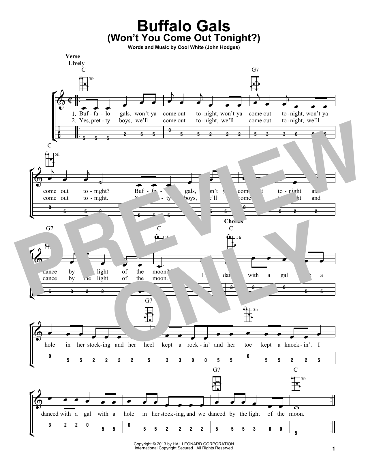 Produktgalerie: Seite 1 von 1 Buffalo Gals (Won't You Come Out Tonight?) (arr. Bobby Westfall), Cool White (John Hodges)