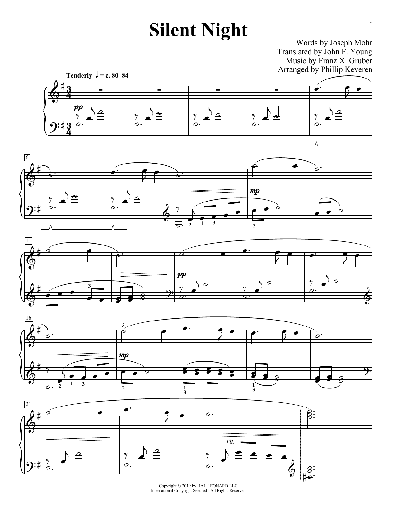 Product picture to: Silent Night [Classical version] (arr. Phillip Keveren)