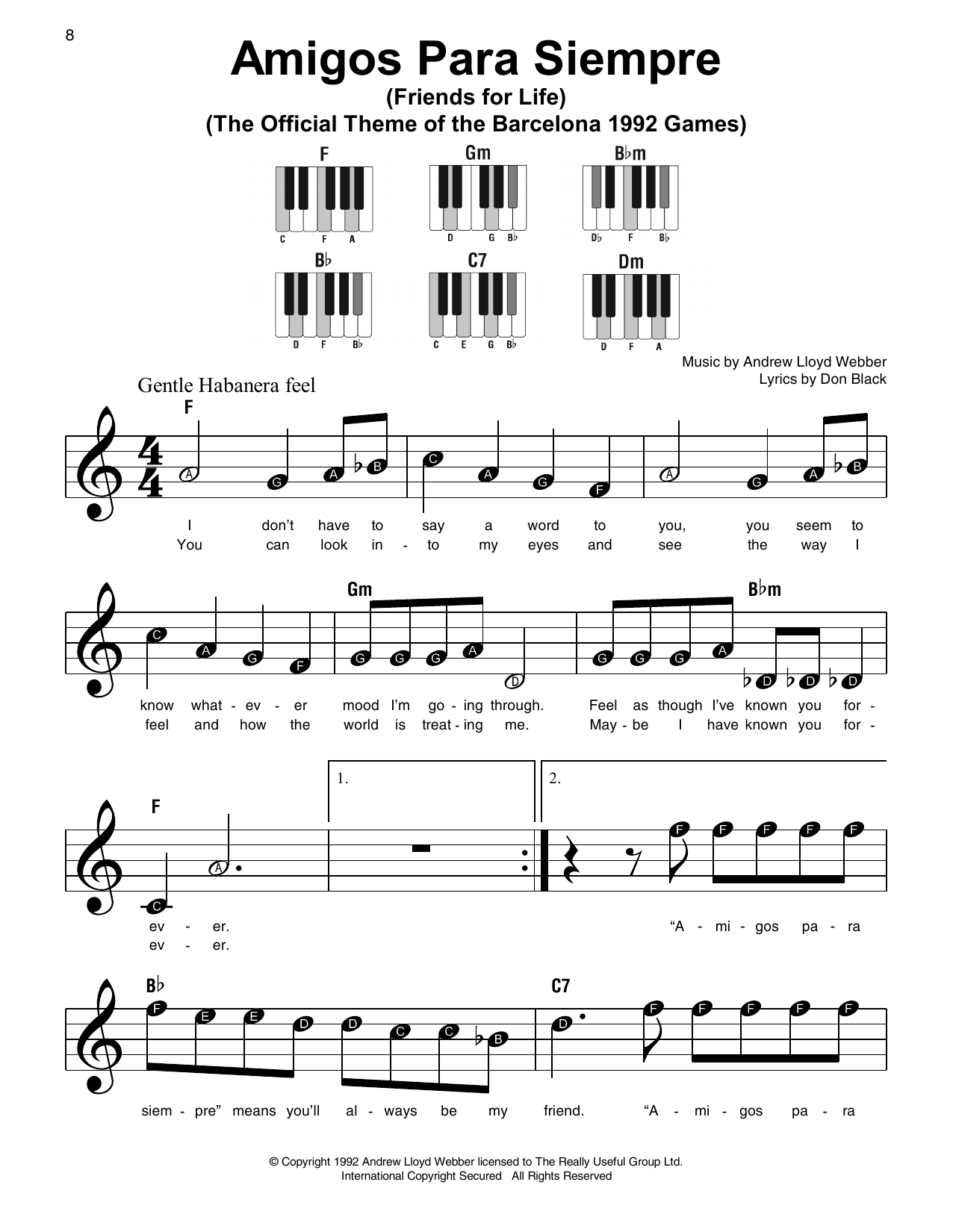 Produktbild zu:  Amigos Para Siempre (Friends For Life) - Andrew Lloyd Webber