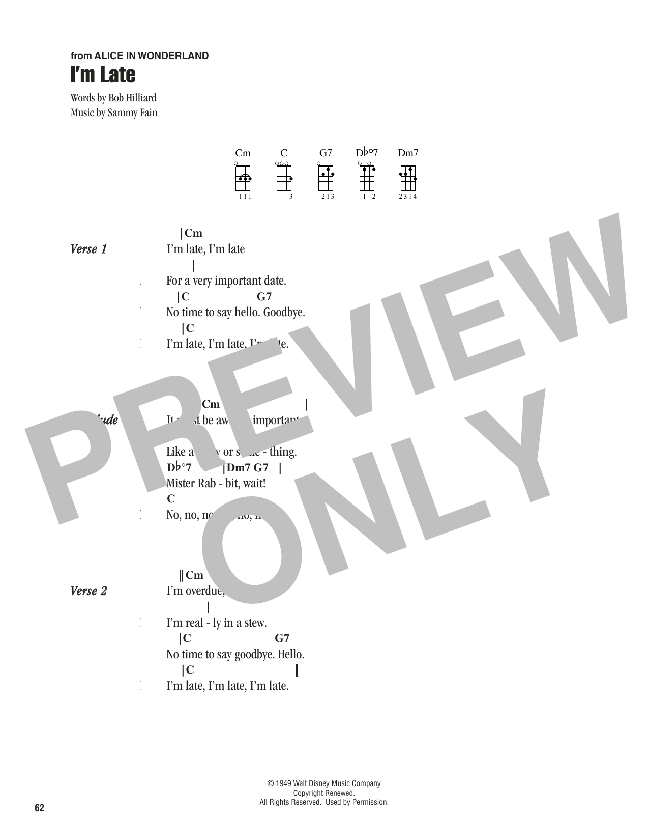 Produktbild zu: I'm Late (from Alice In Wonderland)
