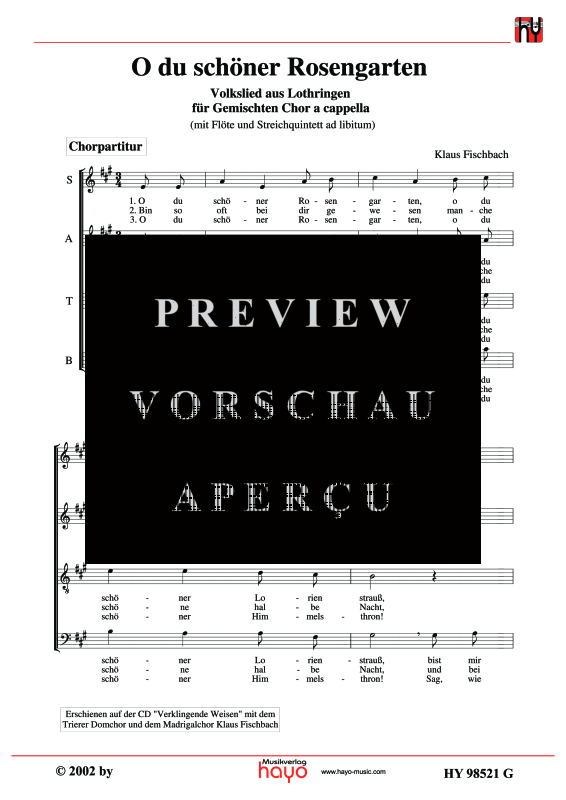 gallery: O du schöner Rosengarten, , (Gemischter Chor)