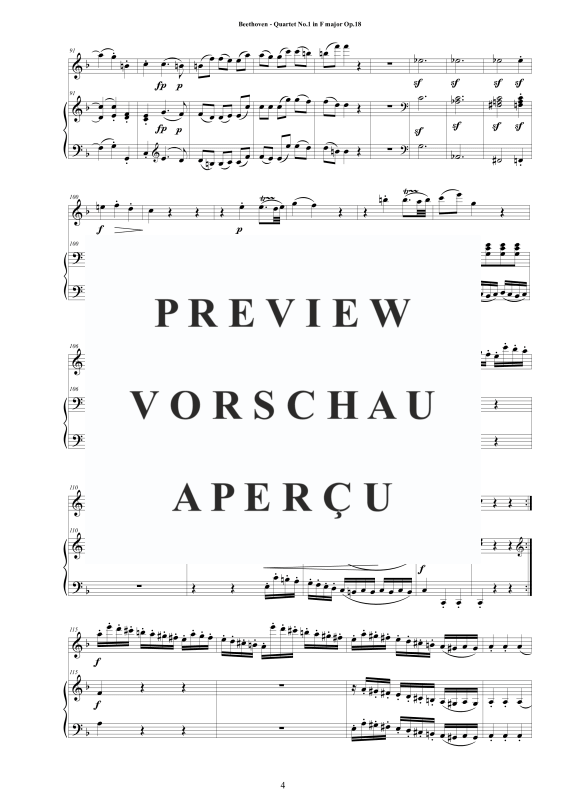 Produktgalerie: Seite 5 von 11 Quartet No.1 in F major Op.18 for Flute and Piano - Score and Part, , Querflöte und Klavier