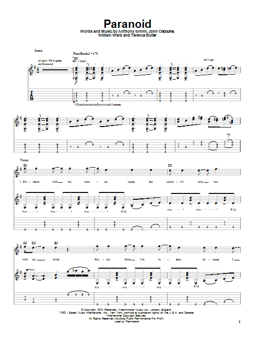 Produktgalerie: Seite 1 von 1 Paranoid, Ozzy Osbourne, Gitarre