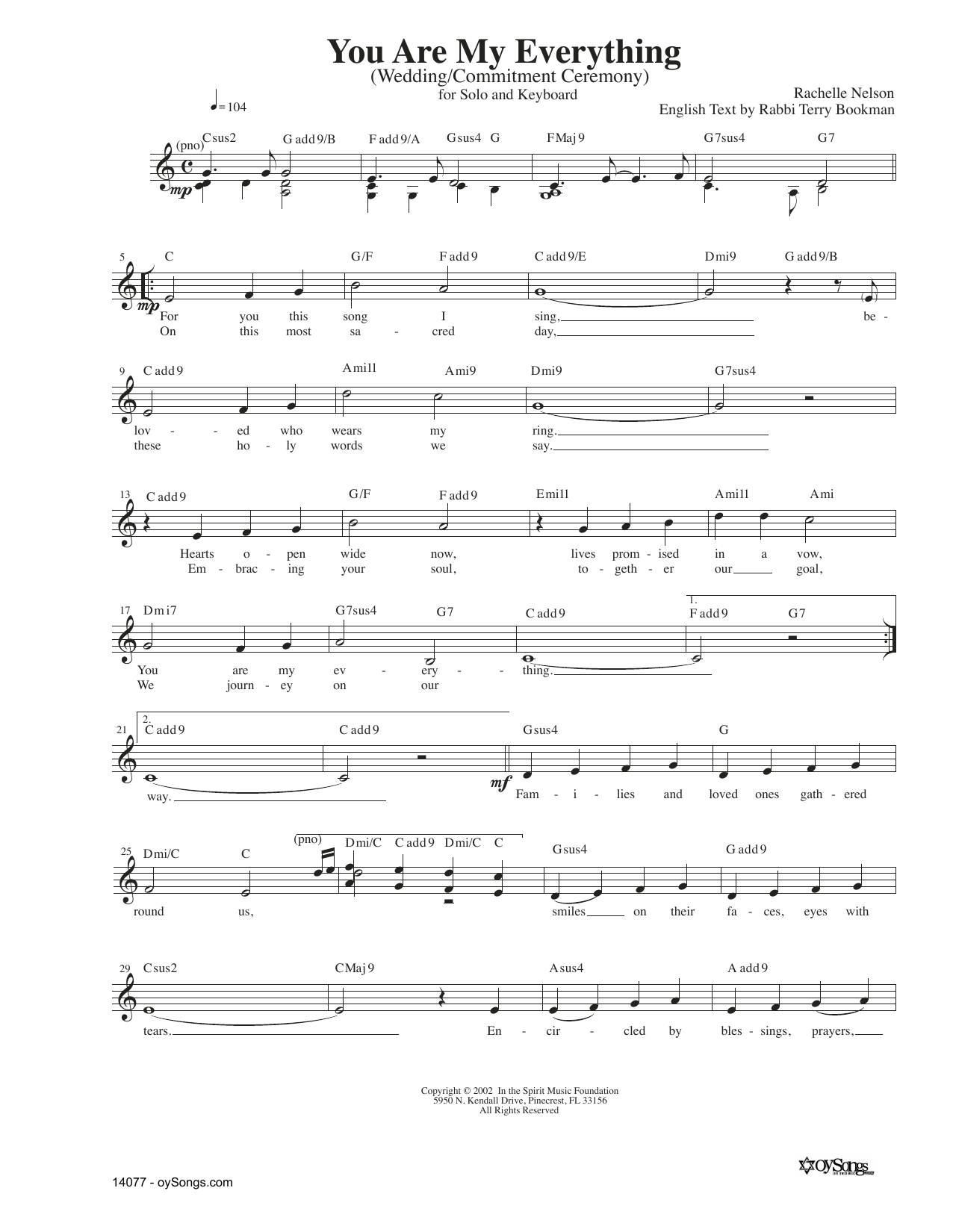 Produktgalerie: Seite 1 von 1 You Are My Everything, Rachelle Nelson, Melodieinstrument