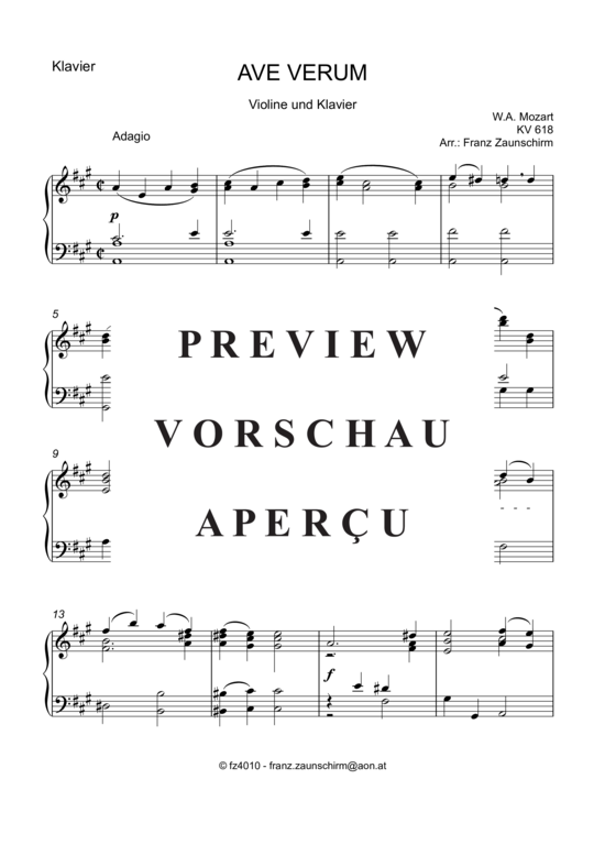 Product gallery: Page 6 of 8 Ave verum , , (violin + piano)